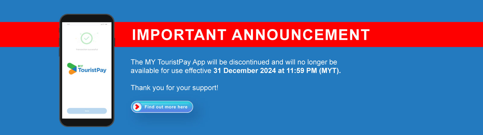 MyTouristPay Discontinue